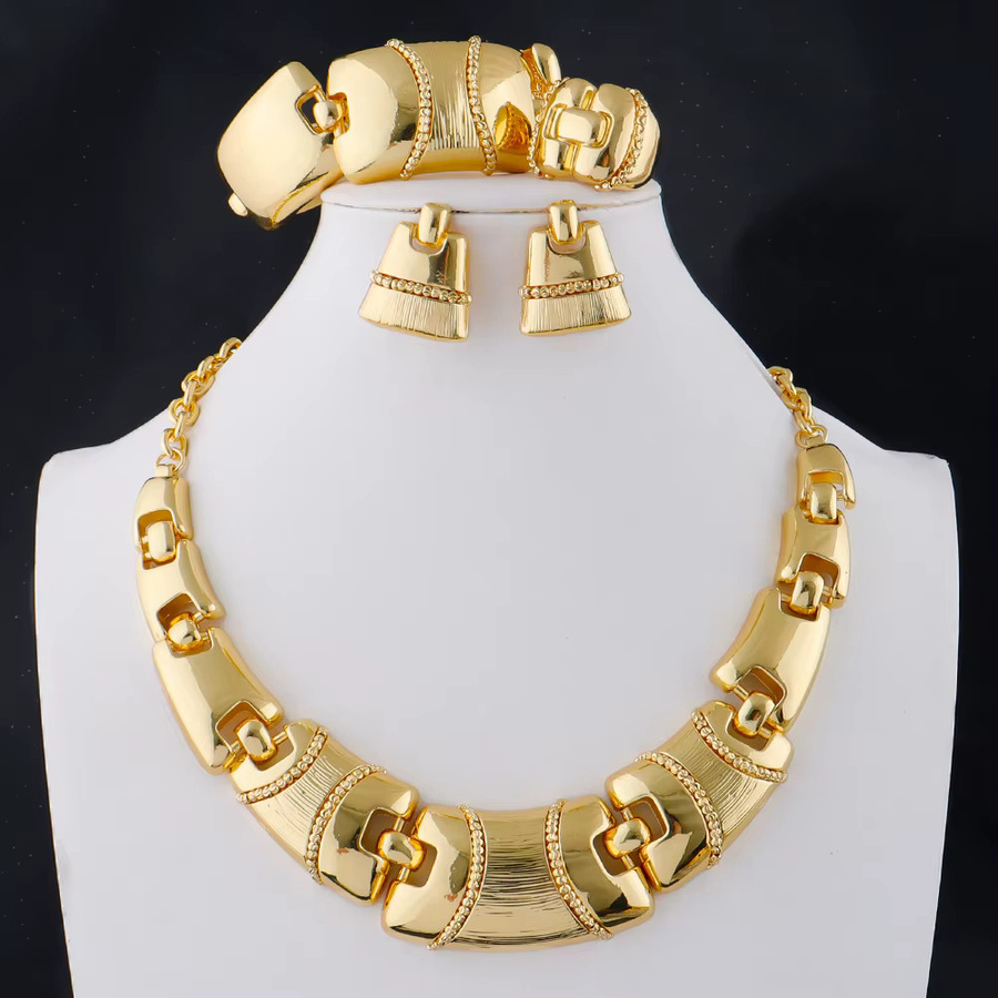 Schmuckset Halskette, Ohrringe, Gold, Damen - Bild 2