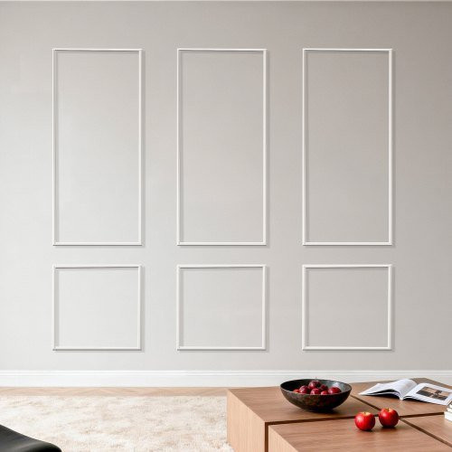 VEVOR Wandform-Set aus lackierbarem Polystyrol, 3er-Pack Zierleisten in Weiß, B/H: 61 x 61 cm und 61 x 138 cm - Bild 1