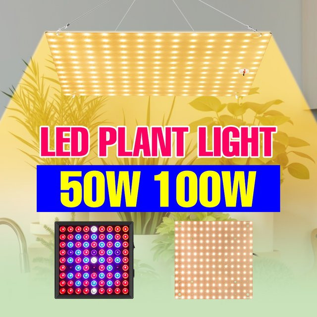 LED Vollspektrum Indoor-Wachstumslampe als Quantum-Platte für Pflanzen, Blumen und Sukkulenten mit 100W - Bild 1