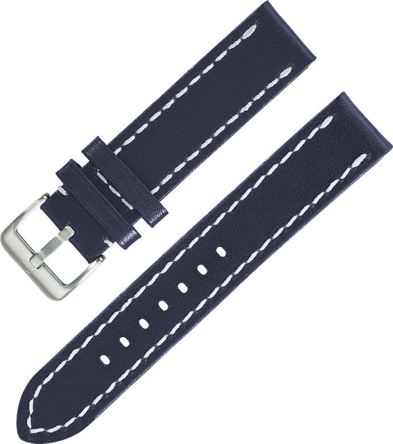 Laco Uhrenarmband Leder, dunkelblau - Bild 1