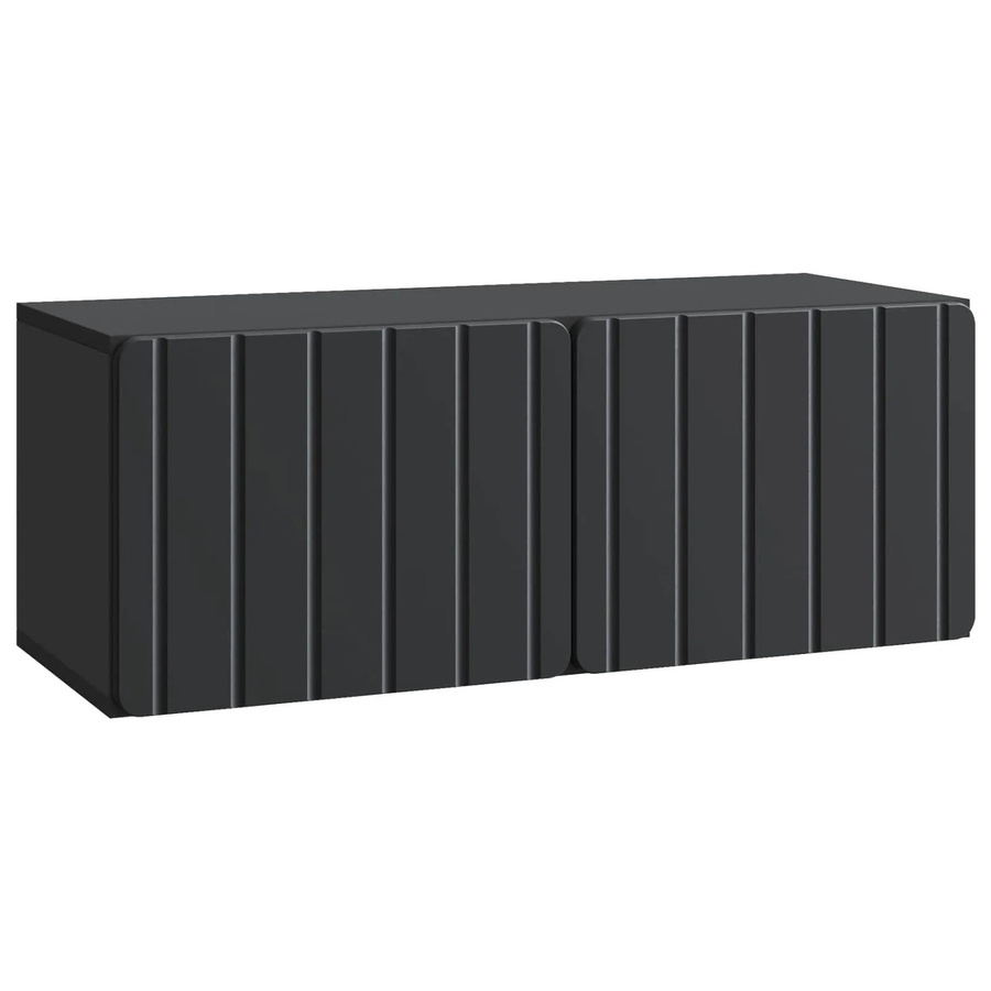 vidaXL Wandmontierter TV-Schrank in Schwarz, modern und glänzend, B/H/T: 78,5 x 31 x 30 cm - Bild 2