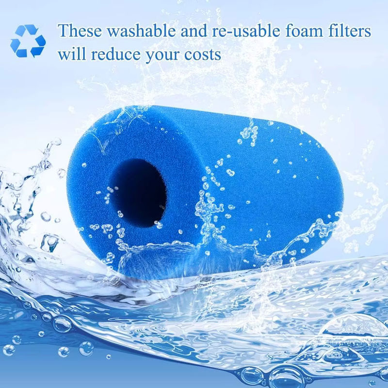 Intex Typ A Schwimmbad Filter Schaumstoff Reiniger Blau, wiederverwendbarer Biofoam Schwamm für Pool-Teile - Bild 5