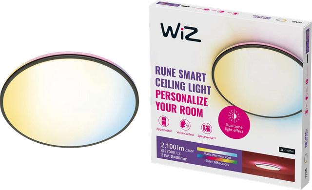 WiZ LED-Deckenleuchte Rune Tunable White und Color, Schwarz - Bild 1