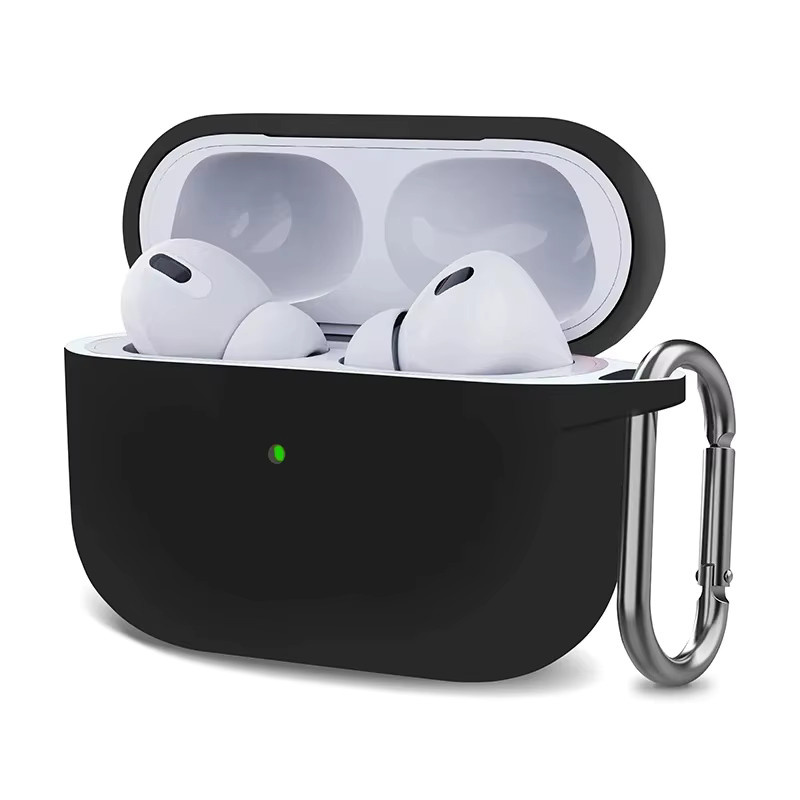 Weiche Silikonhülle für Apple AirPods Pro mit Haken in Pink und Schwarz - Bild 2