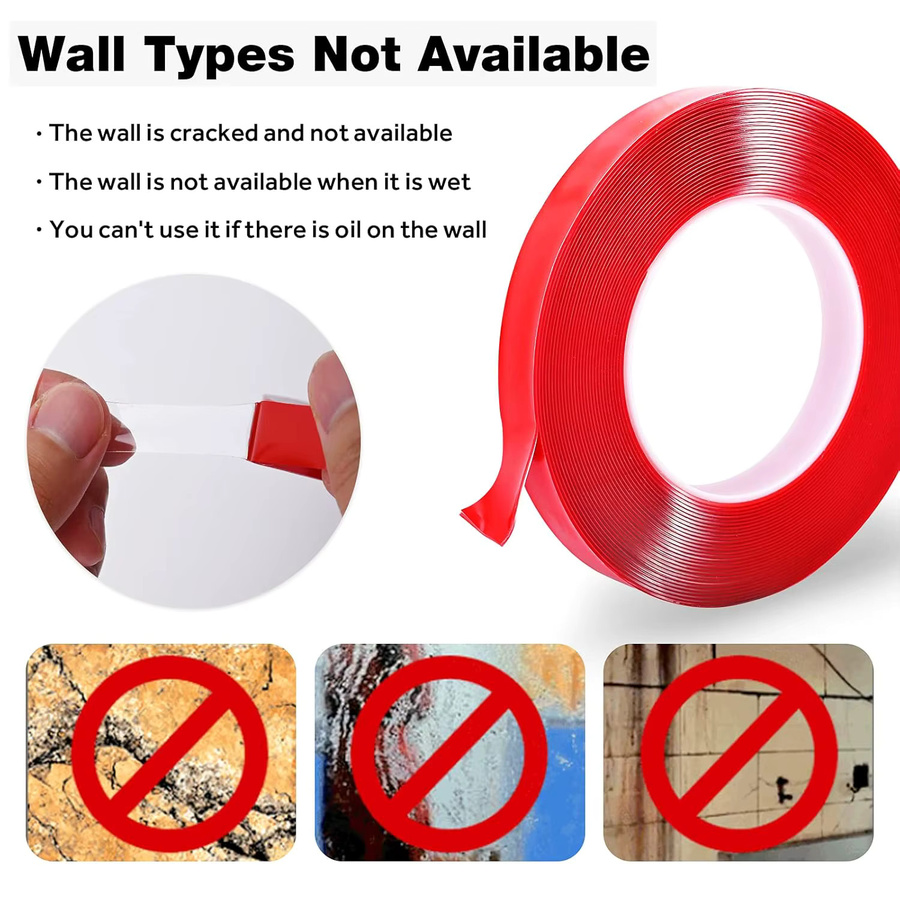 3M Acrylschaumband doppelseitig, klar, mit roter Folie, Länge: 3 m, Breite: 6 mm bis 20 mm - Bild 4