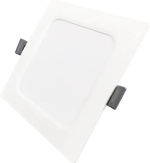 LUXULA LED Einbauleuchte Weiß, Eckiger Deckenspot mit einstellbarer Lichtfarbe CCT, 18W, 1800lm, IP44 Feuchtraumgeeignet, B/T/H: 220 x 220 x 26 mm - Bild 1