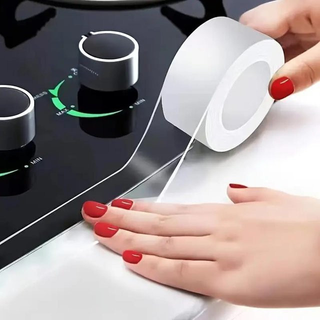 ZHPBD Selbstklebendes Silikonband für die Küche, wasserdicht und schimmelabweisend, transparent, Breite: 2 cm, Länge: 5 m - Bild 1