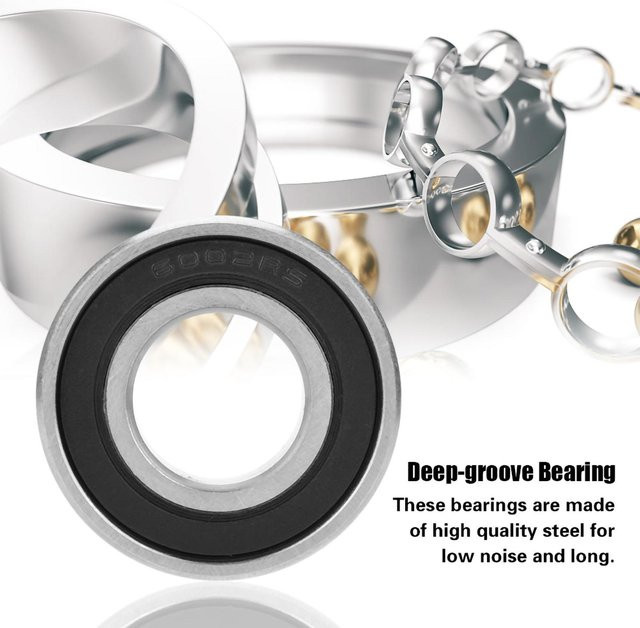 Neoglint 10er Set 60022RS Gummi Versiegelte Rillenkugellager in Silber, B/D/H: 32 x 15 x 9 mm - Bild 1