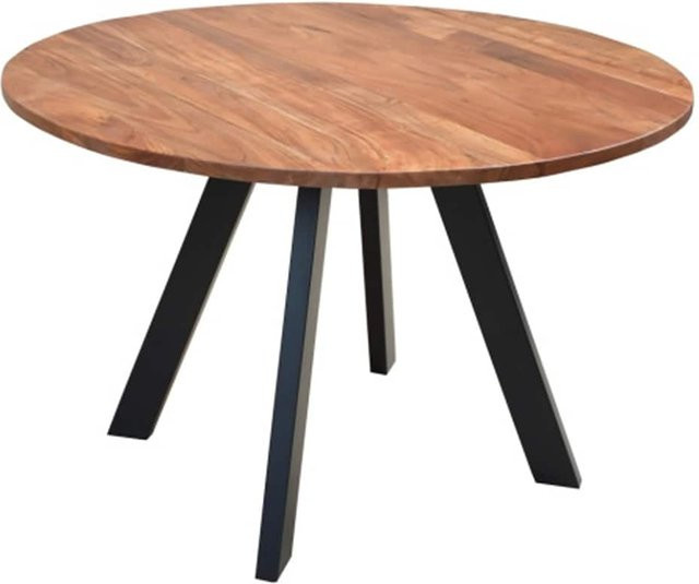 byLIVING Esstisch TARA rund aus Akazienholz in Braun/Schwarz, Breite: 120 cm - Bild 1