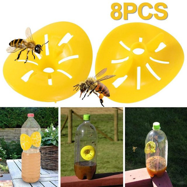 10 Stück Lanzhong home life Wespenfalle und Fruchtfliegenfalle aus Kunststoff in Gelb zur Schädlingsbekämpfung für Garten und Landwirtschaft - Bild 1