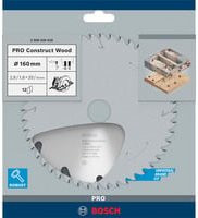 Bosch Construct Wood Hartmetall Kreissägeblatt mit 12 Zähnen, Durchmesser: 160 mm, Bohrung: 20/16 mm, Breite: 2,6 mm - Bild 2