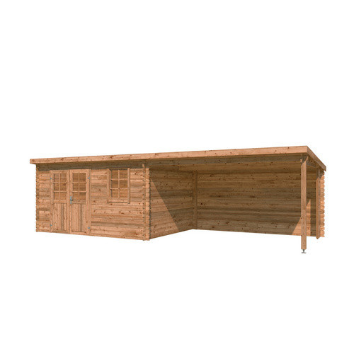 Lasita Gartenhaus Reno mit Flachdach in Braun, B/H/T: 780 x 211 x 313,9 cm - Bild 2