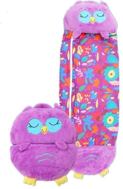 LAOHU Kinder Plüsch Schlafsack mit Kissen in Pink, weicher Cartoon Tier Schlafsack für Jungen und Mädchen, B/T: 135 x 52 cm - Bild 1