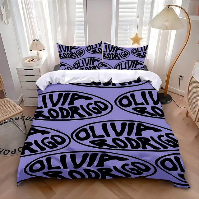 Lodestar Bettwäscheset mit Grafikdesign in Lila, bestehend aus 1x Bettbezug und 1x Kissenbezug, B/H: 140 x 200 cm - Bild 1