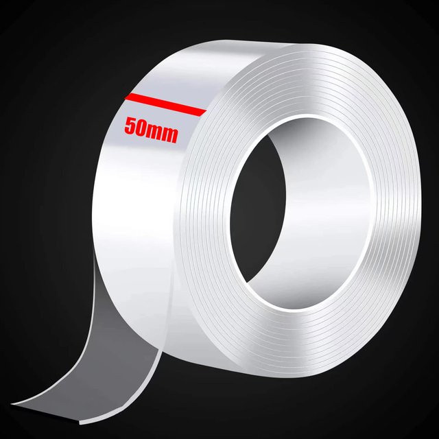 TFAAI Nano-Klebeband doppelseitig transparent, Breite: 5 cm, wiederverwendbar und wasserdicht - Bild 1