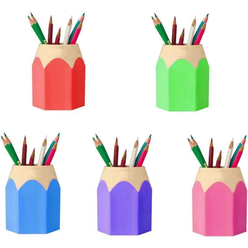 5er-Pack dekorative Stifthalter aus Kunststoff in Multicolour für Schule, Büro und Zuhause - Bild 4