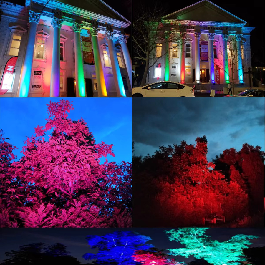 HYULIGHTS RGBWA UV 6in1 LED Flutlicht IP65 Wasserdicht Aluminium Schwarz für Außenbereich und Bühne mit DMX512 Steuerung - Bild 3