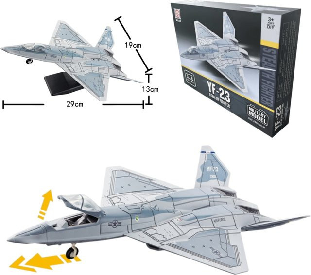 ZOCO YF-23 Kampfjet, Flugzeugmodell, Maßstab 1:72, Kunststoff, ab 3 Jahre - Bild 1