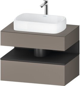 Duravit Waschtischunterschrank Qatego in Grau Matt mit einer Schublade, Wandmontage, B/T/H: 80 x 55 x 60 cm - Bild 1