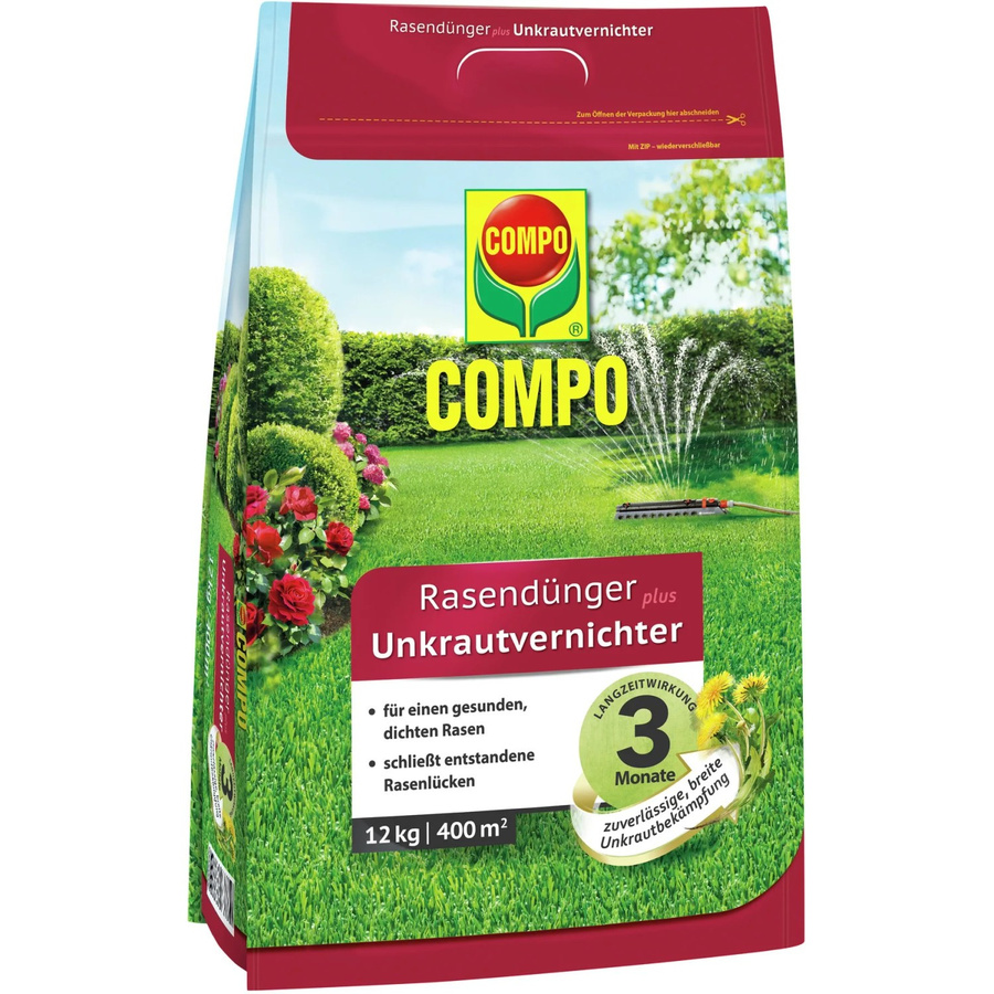 Compo Rasendünger plus Unkrautvernichter mit Slow-Release-Effekt, 12 kg - Bild 2