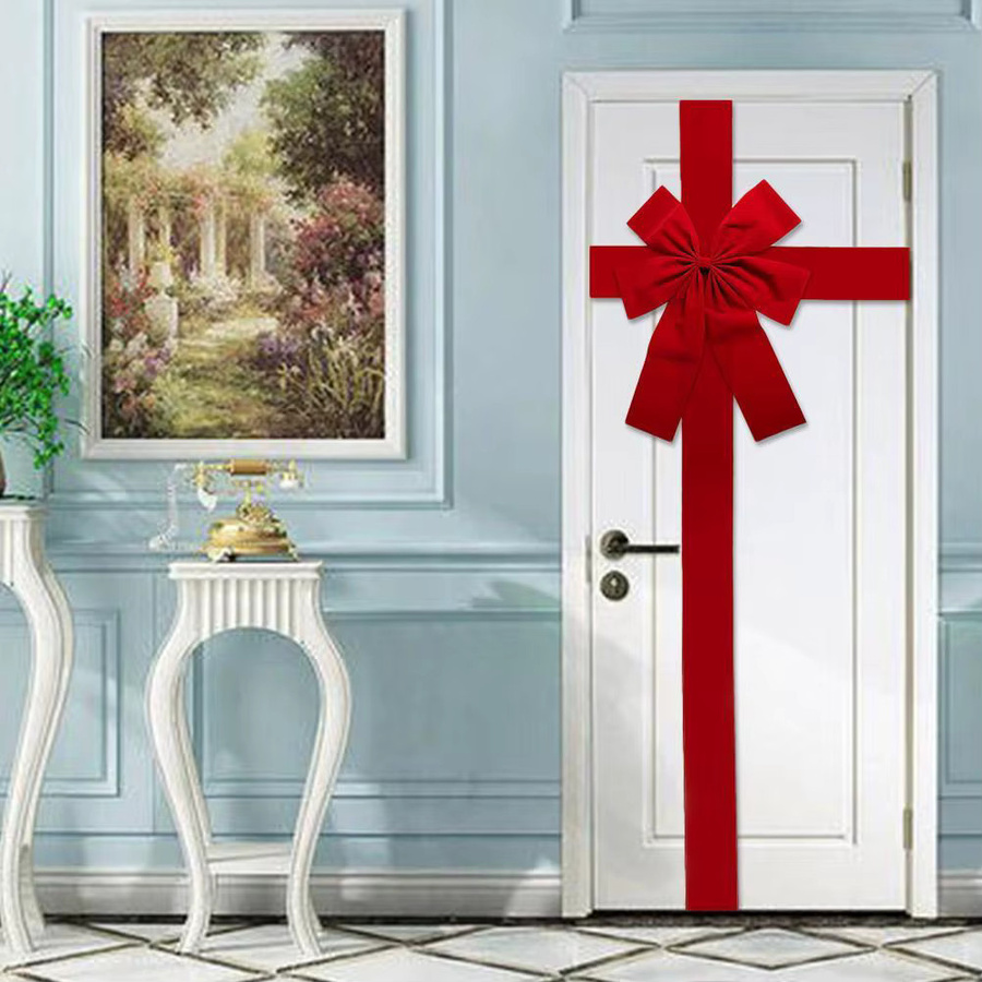 Rote Organza-Schleife als Weihnachtsdekoration zum Aufhängen - Bild 5