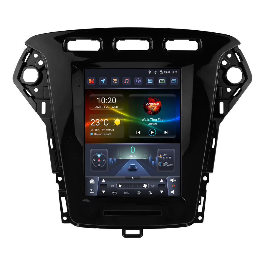 OSSURET Android 13 Autoradio mit 9,7 Zoll Display für Ford Mondeo MK4 Galaxy A/C, Multimedia-Player mit Carplay, GPS und Stereo Audio in Schwarz - Bild 6