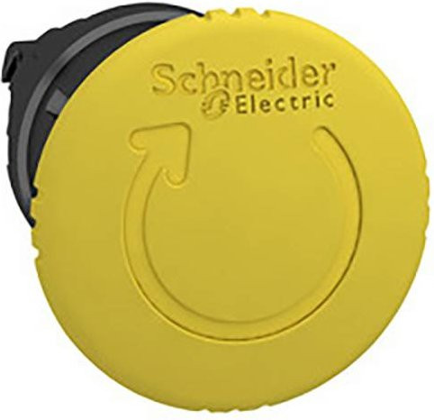 Schneider Electric ZB4BS557 Pilzdrucktaster-Frontelement in Gelb mit Schraubanschluss aus Metall - Bild 1