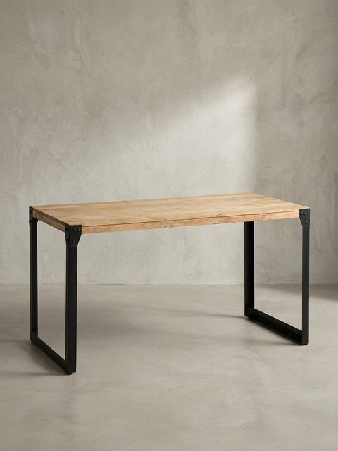 KADIMA DESIGN Esstisch Industrial aus Massivholz Akazie und Metall, Rechteckig, Braun/Schwarz, B/T/H: 120 x 60 x 76 cm - Bild 1