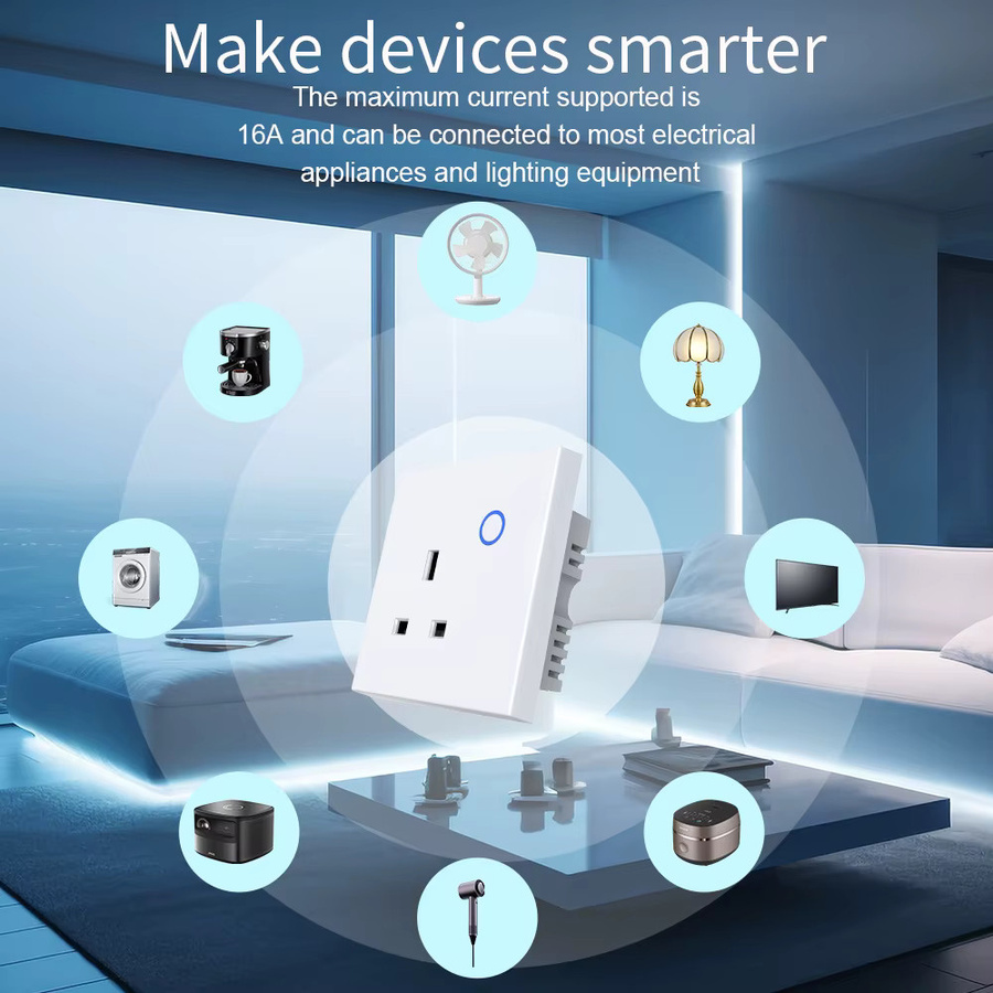 TUYA WiFi Smart Zeitschaltuhr-Steckdose in Weiß mit Fernbedienung für den britischen Standard - Bild 4