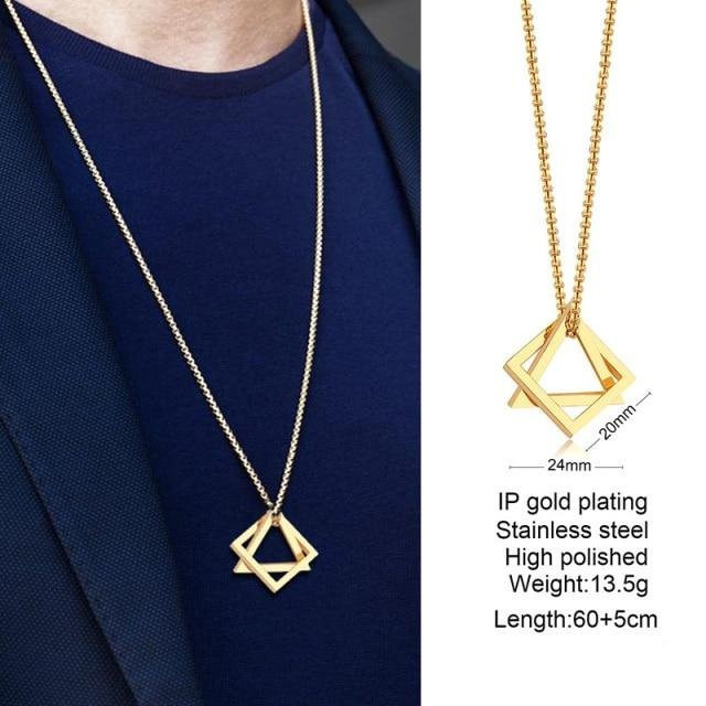 YIRAN Jewelry Halskette, Herrenanhänger, Edelstahl, Gold, Modern - Bild 1