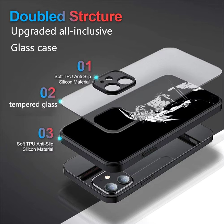 Anime Bleach Kurosaki Ichigo Glas-Handyhülle für iPhone und Galaxy in Schwarz - Bild 5