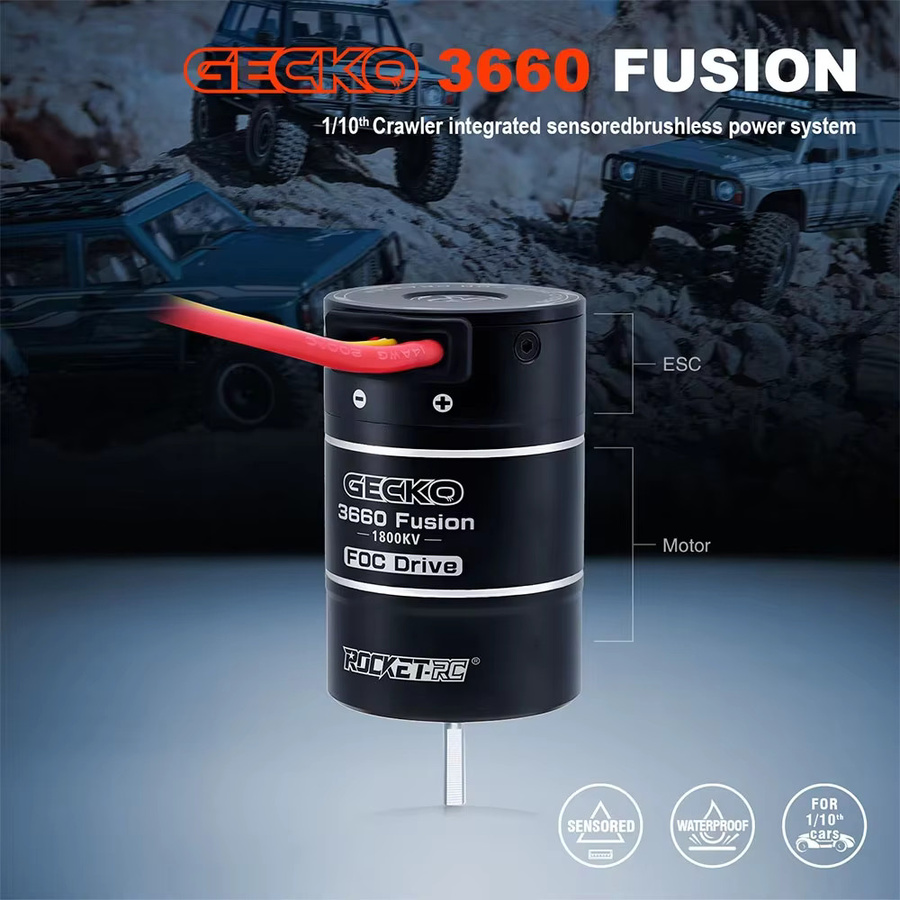 SURPASS HOBBY ROCKET-RC GECKO IP67 Wasserdichter 3660 FUSION FOC 2IN1 1800KV Motor 40A ESC Bürstenloser Sensormotor, 1:10, Zubehör - Bild 3