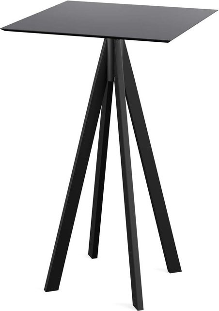 Feros Stehtisch Infinity mit HPL Platte, schwarz, quadratisch, B/T/H: 70 x 70 x 109,2 cm - Bild 1