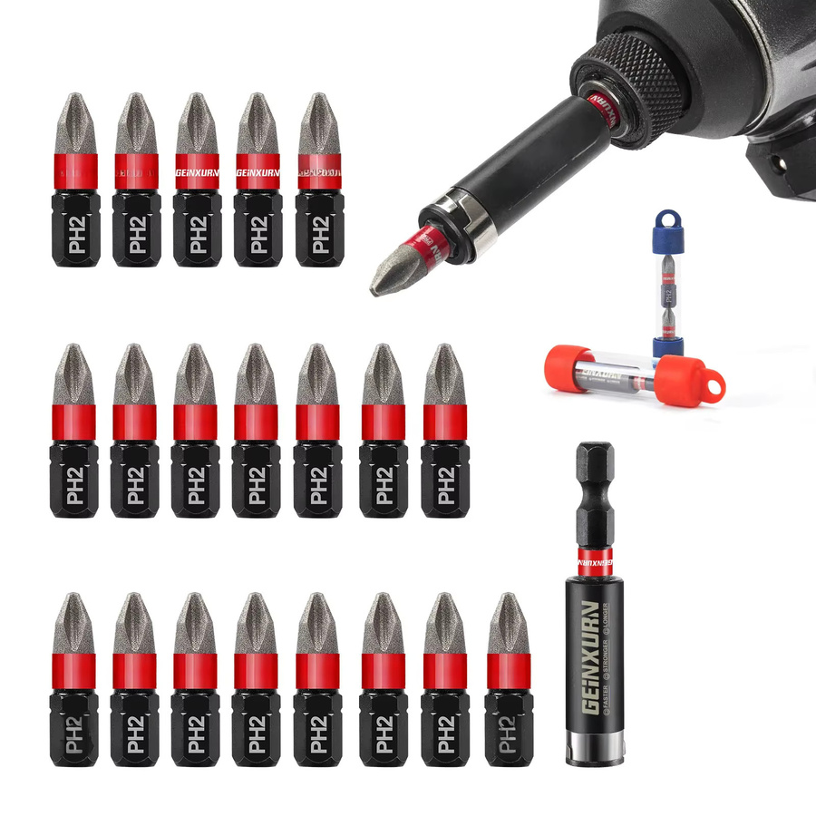 Geinxurn Diamantbeschichtetes Schlagschrauber-Bit-Set aus S2-Stahl, Magnetisches PH2-Bit-Set in Mehrfarbig - Bild 4