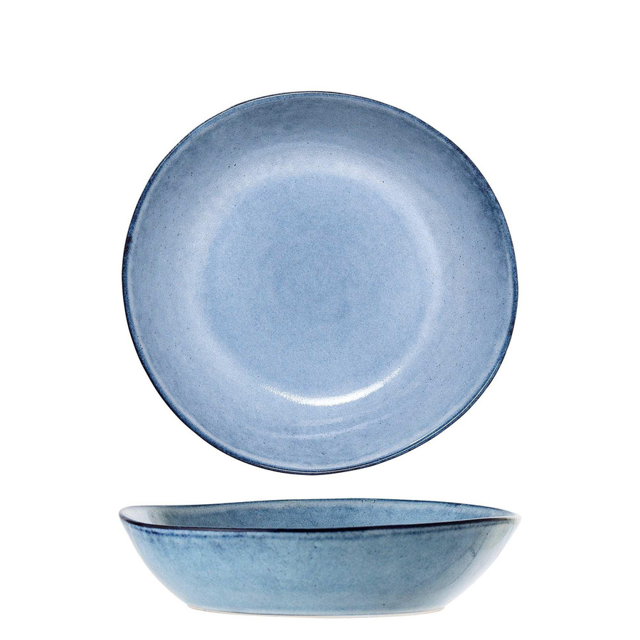 Bloomingville Tiefer Teller Sandrine aus Steingut in Blau, Durchmesser: 22 cm - Bild 1
