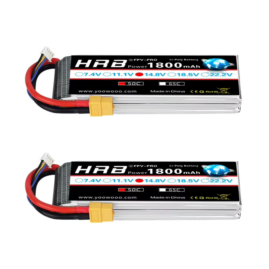 HRB Li-Ion Pack Lipo Batterie 14,8 V 1800 mAh 50C Schwarz für RC Quadcopter Hubschrauber Boot Auto Flugzeug - Bild 6