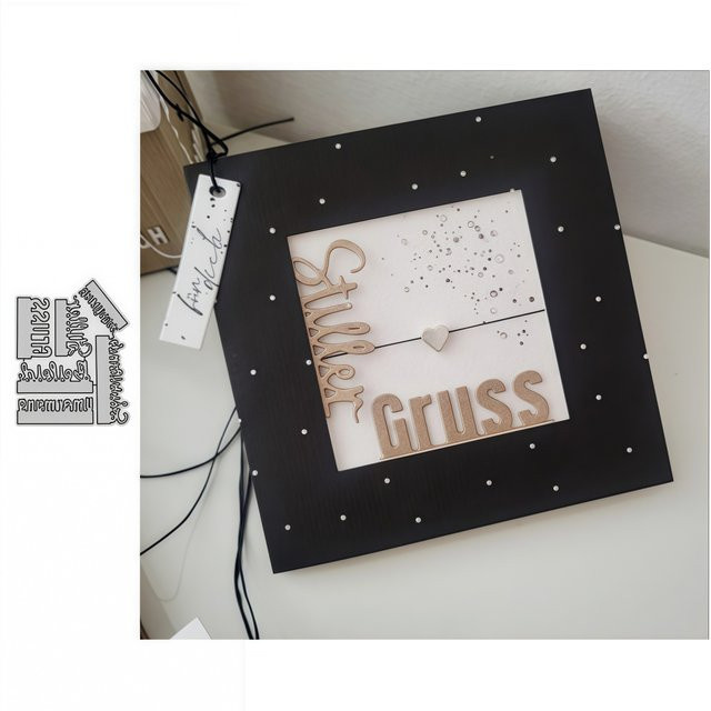 Klassische deutsche Trauer-Metall-Stanzformen für DIY Scrapbooking, Kartenherstellung und Dekoration - Bild 1