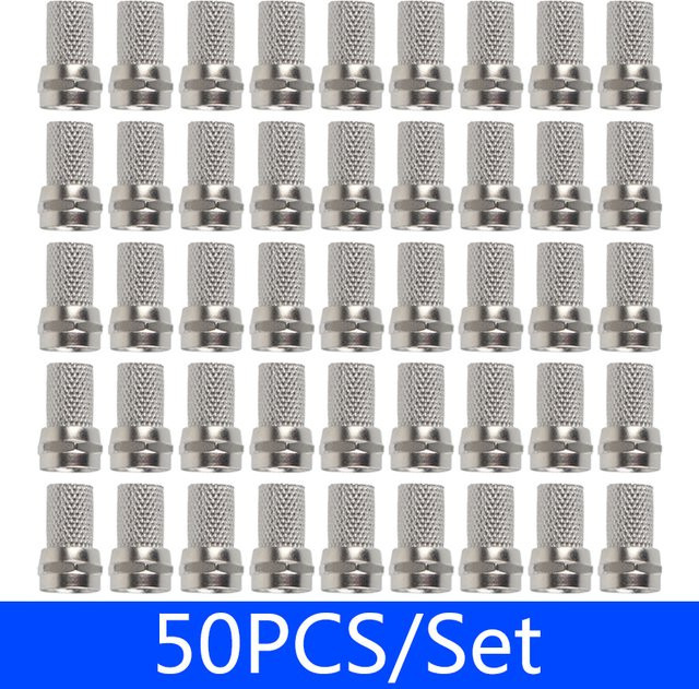 50er Set Kupfer Twist On RG6 F Typ Koaxialkabel Stecker in Silber für TV und Satellit - Bild 1