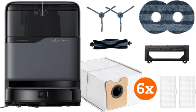 eufy C20 Omni Saugroboter mit Selbstreinigungsstation in Schwarz und Grau - Bild 1