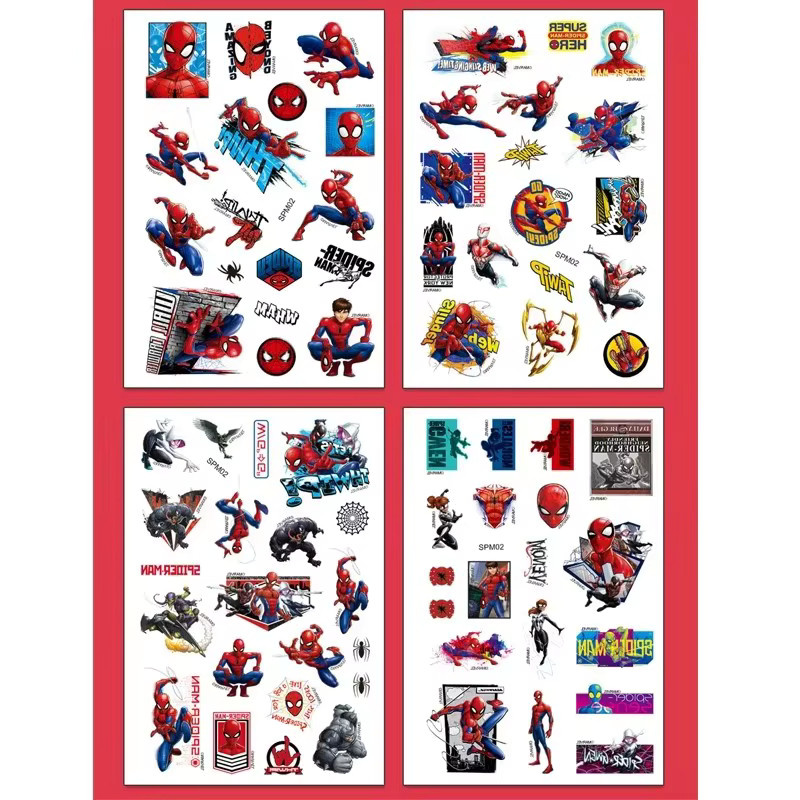 Marvel Avengers Iron Man und Spider-Man, Temporäre Tattoo-Aufkleber, 4-teiliges Set - Bild 3