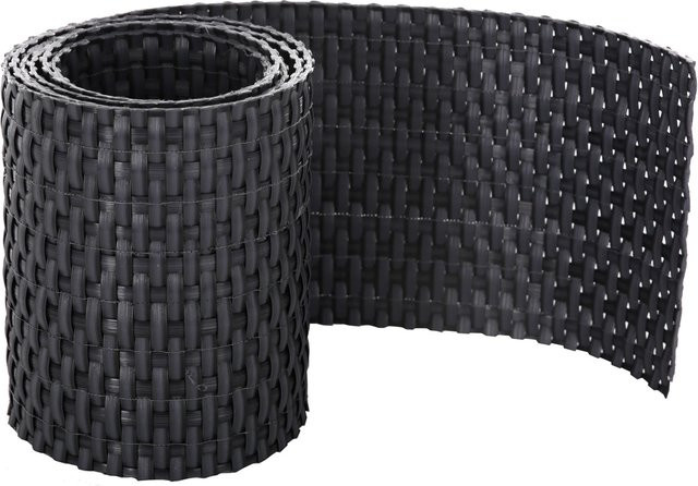Gartenfreude Sichtschutzstreifen aus Polyrattan in Anthrazit für Doppelstabmattenzäune, Länge: 255 cm, Breite: 19 cm - Bild 1
