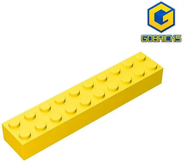 Gobricks GDS-545 Ziegel 2 x 10, DIY-Bausteine, Gelb - Bild 1