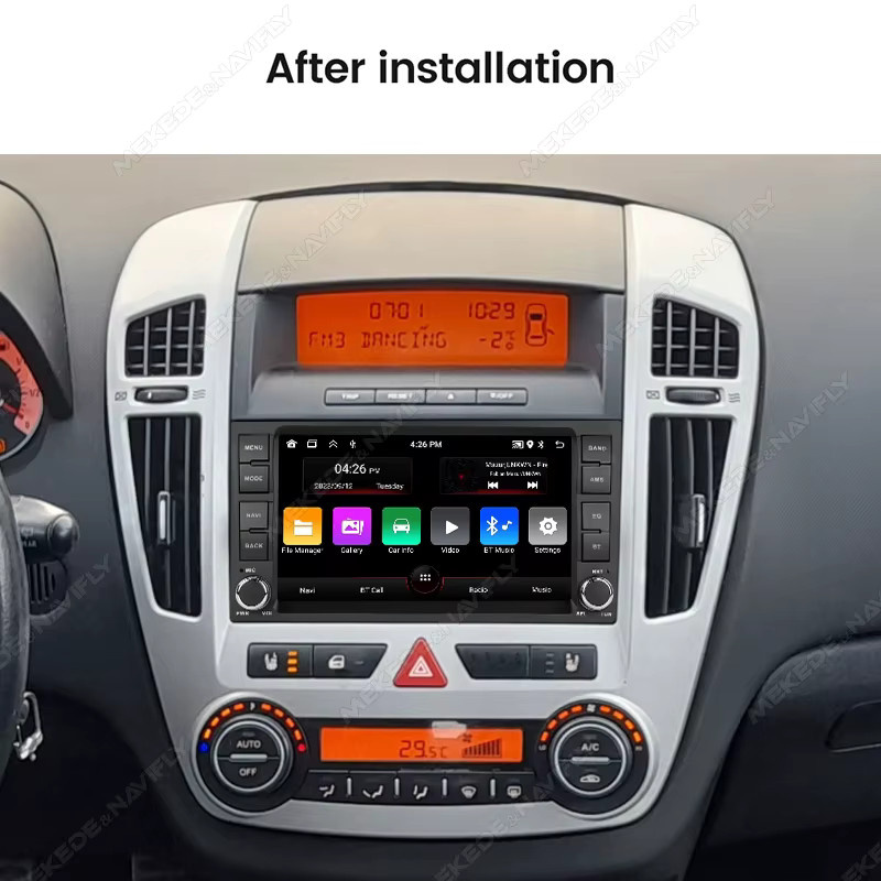 MEKEDE Android Auto und Wireless CarPlay Radio mit GPS Navigation und Bluetooth für KIA Ceed 2007-2009 in Schwarz - Bild 2