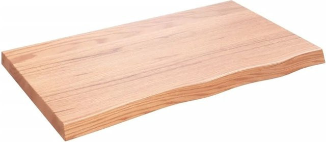 vidaXL Wandregal aus Massivholz Eiche in Hellbraun, B/H/T: 100 x 60 x 2-6 cm - Bild 1
