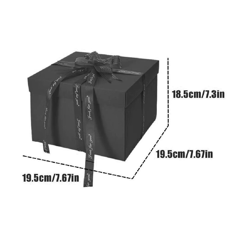 DIY Überraschungs-Explosionsbox aus Papier in Rot und Schwarz für personalisierte Snack-Geschenkboxen zu Hochzeiten und Geburtstagen - Bild 4