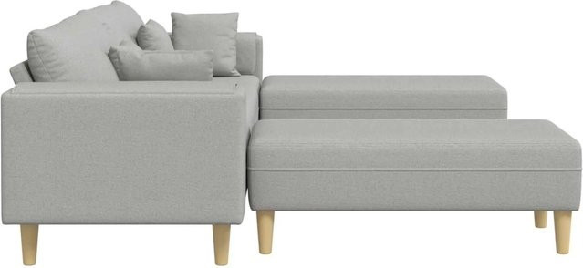 vidaXL Ecksofa 3-teilig in Wolkengrau mit Kissen, modernes L-Shape Sofa aus Stoff für dein Wohnzimmer - Bild 1