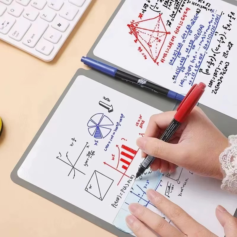 Wiederverwendbares Whiteboard-Notizbuch im A5-Format mit Hardcover, Wochenplaner und Whiteboard-Stift sowie Löschtuch in Weiß - Bild 2