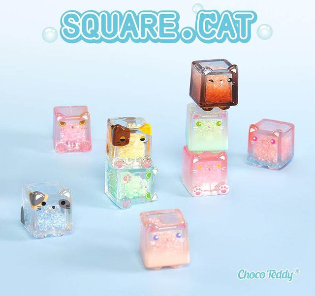 52TOYS Choco Teddy Square Cat Ice Cool Series, Blindbox, Leuchtend - Bild 1