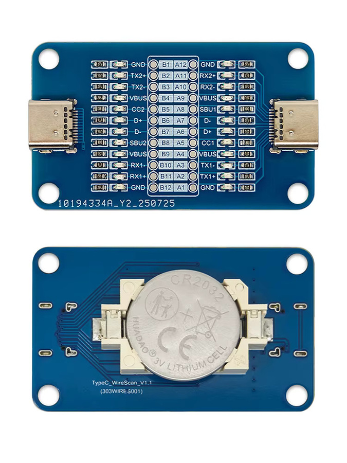 Diymore Tragbarer Typ-C-Kabeltester mit 24-poliger Vollerkennung und Doppelkopf-LED-Anzeige in Blau - Bild 5