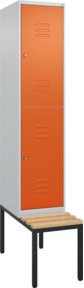 C+P Doppelstock-Spind Classic PLUS Sitzbank mit 1 Abteil und Zylinderschloss, B/T/H: 212,0 x 40,0 x 81,5 cm, Sitzfläche aus Buche-Hartholz - Bild 1